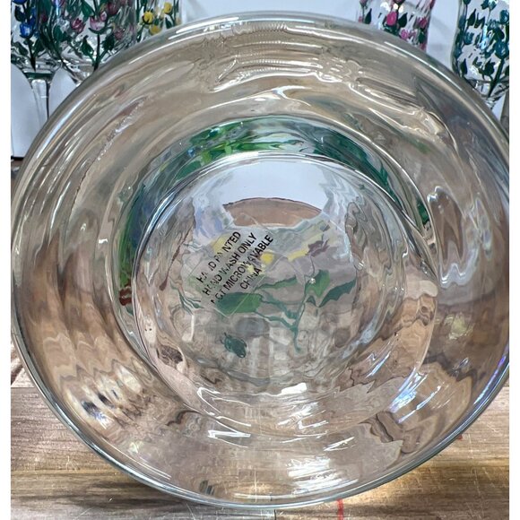 I Godinger & Co. Glass Pitcher & Goblet Set Gold Rims Hand-Painted - Picture 13 of 13